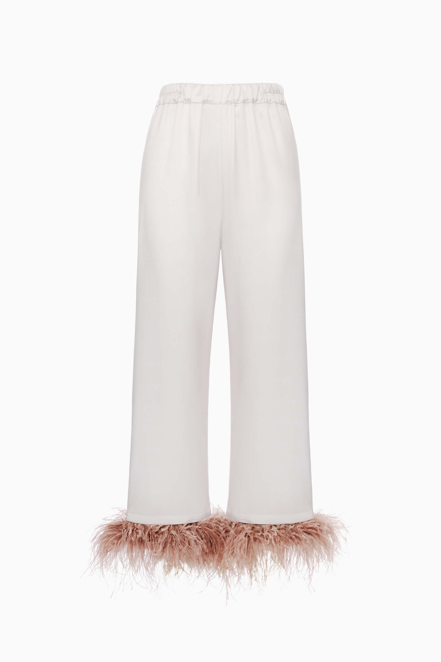 Party Pajamas Pants with Detachable Feathers in Beige