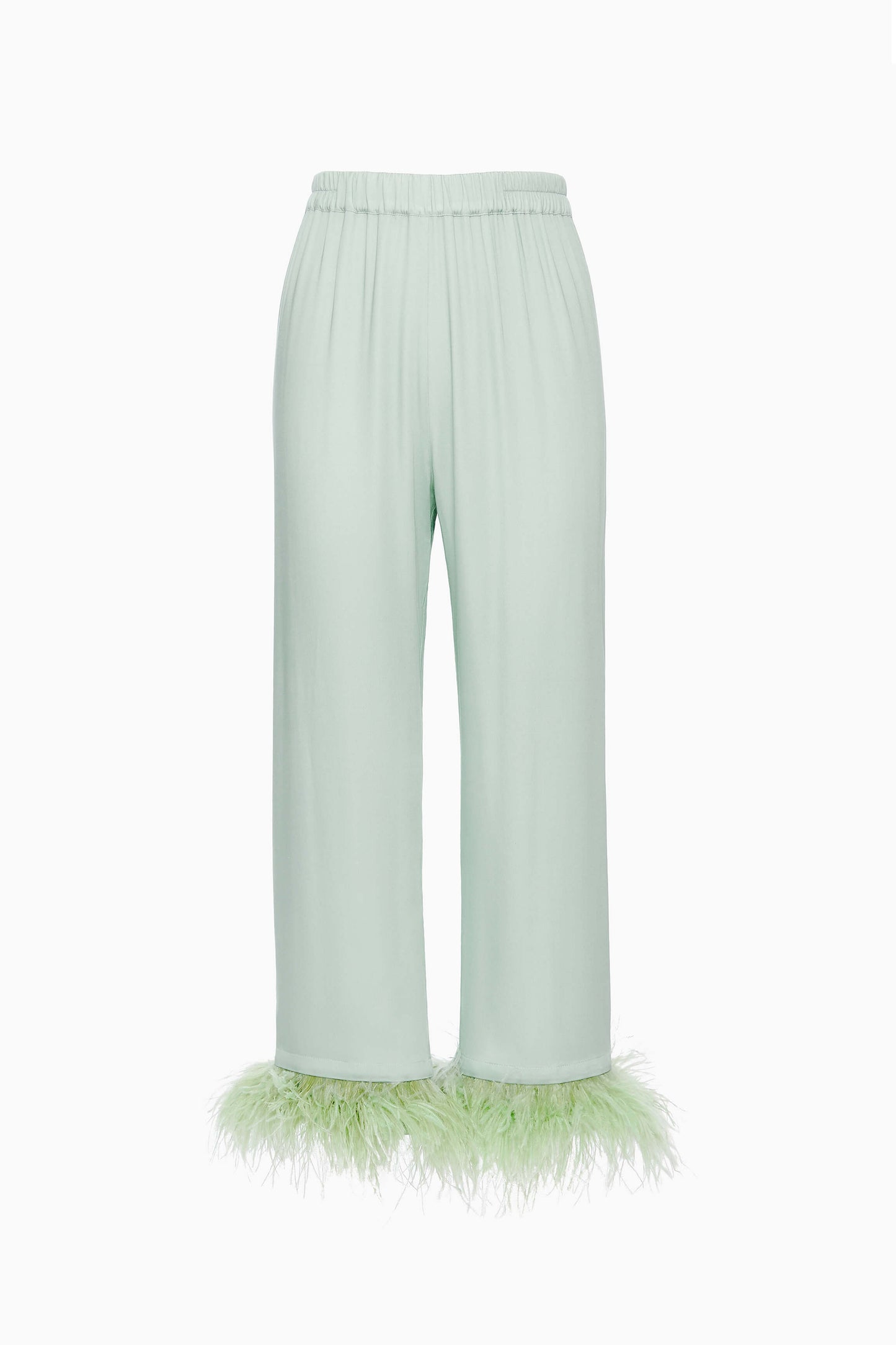 Party Pajamas Pants with Detachable Feathers in Mint