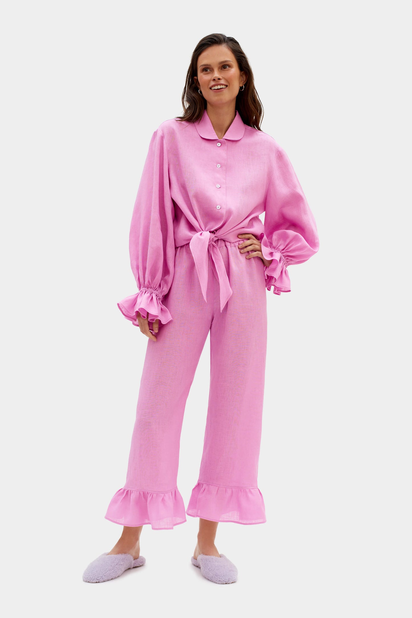 Rumba Linen Lounge Suit in Pink