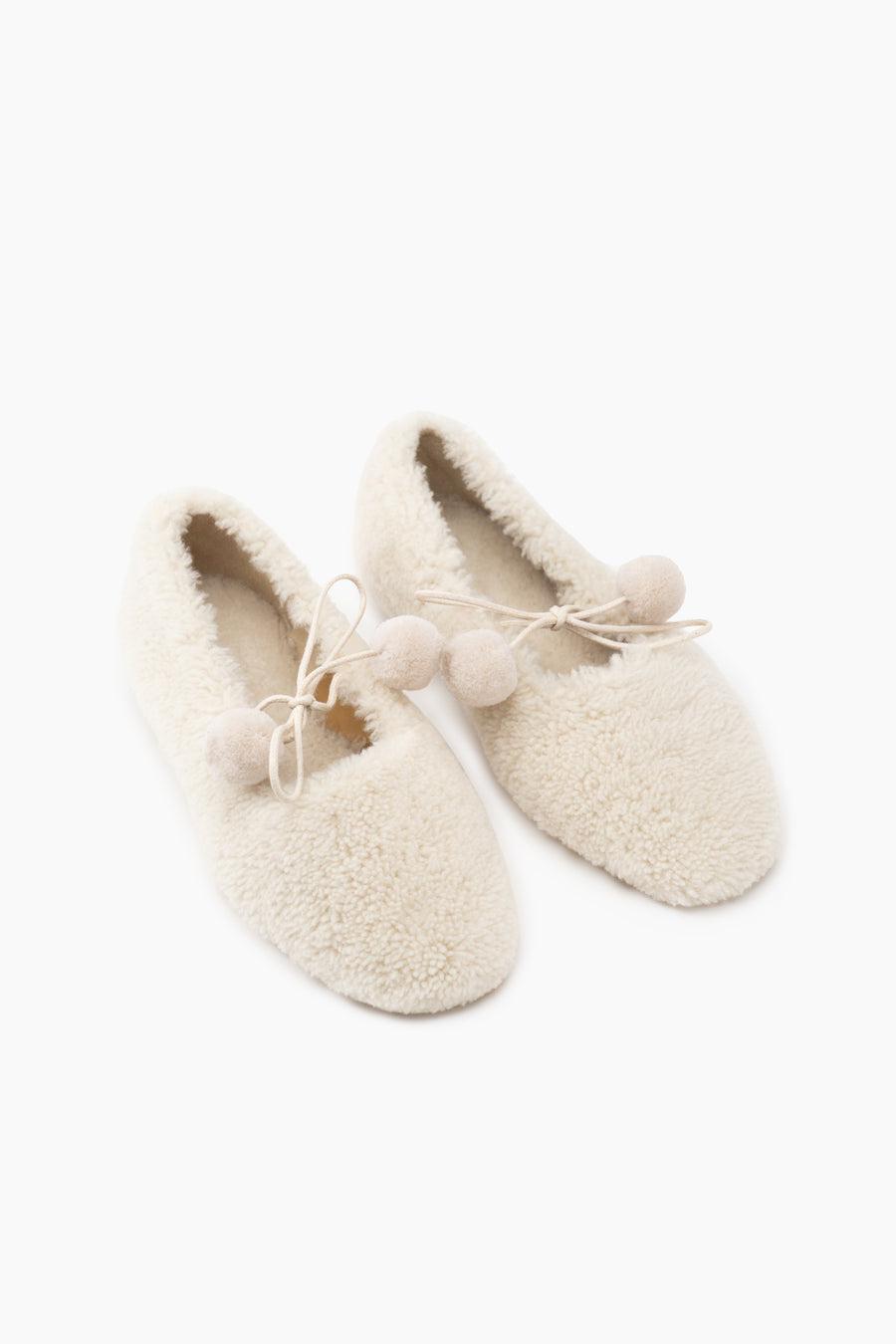 Lulu Shearling Slippers in Cream