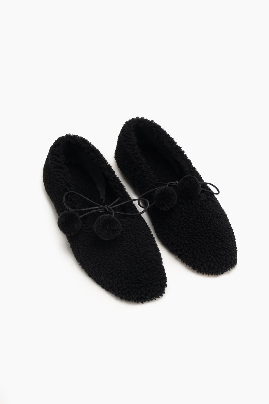 Lulu Shearling Slippers in Black