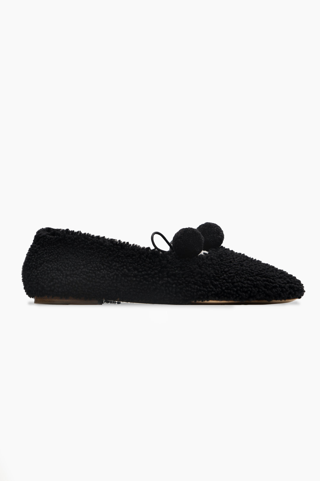 Lulu Shearling Slippers in Black