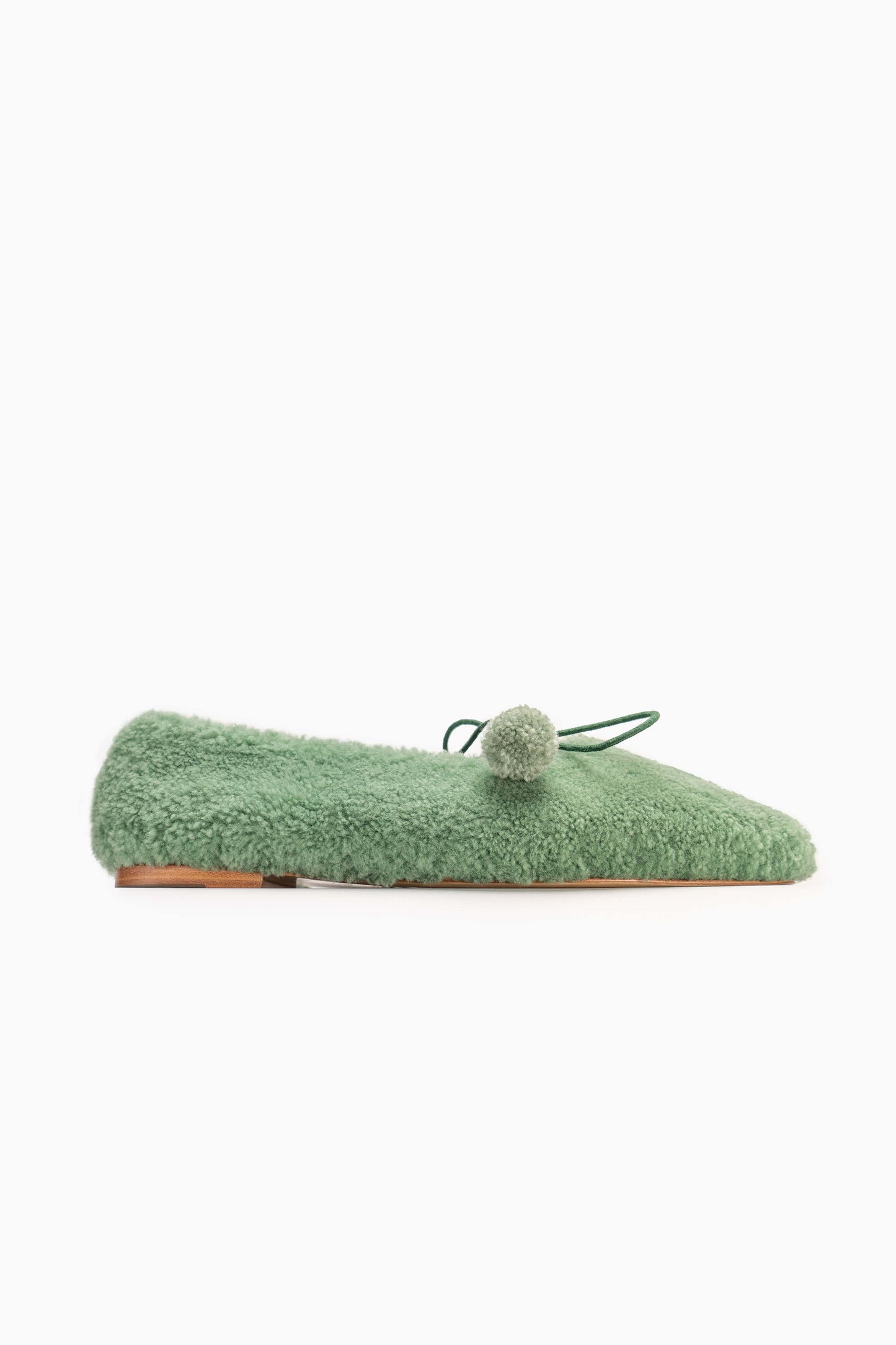 Lulu Shearling Slippers in Green