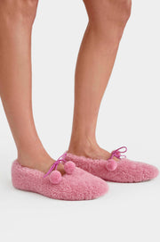 Lulu Shearling Slippers in Pink