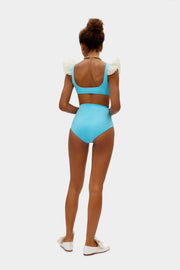 Ariel Bikini Briefs with Ruffles in Blue