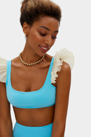 Ariel Bikini Briefs with Ruffles in Blue