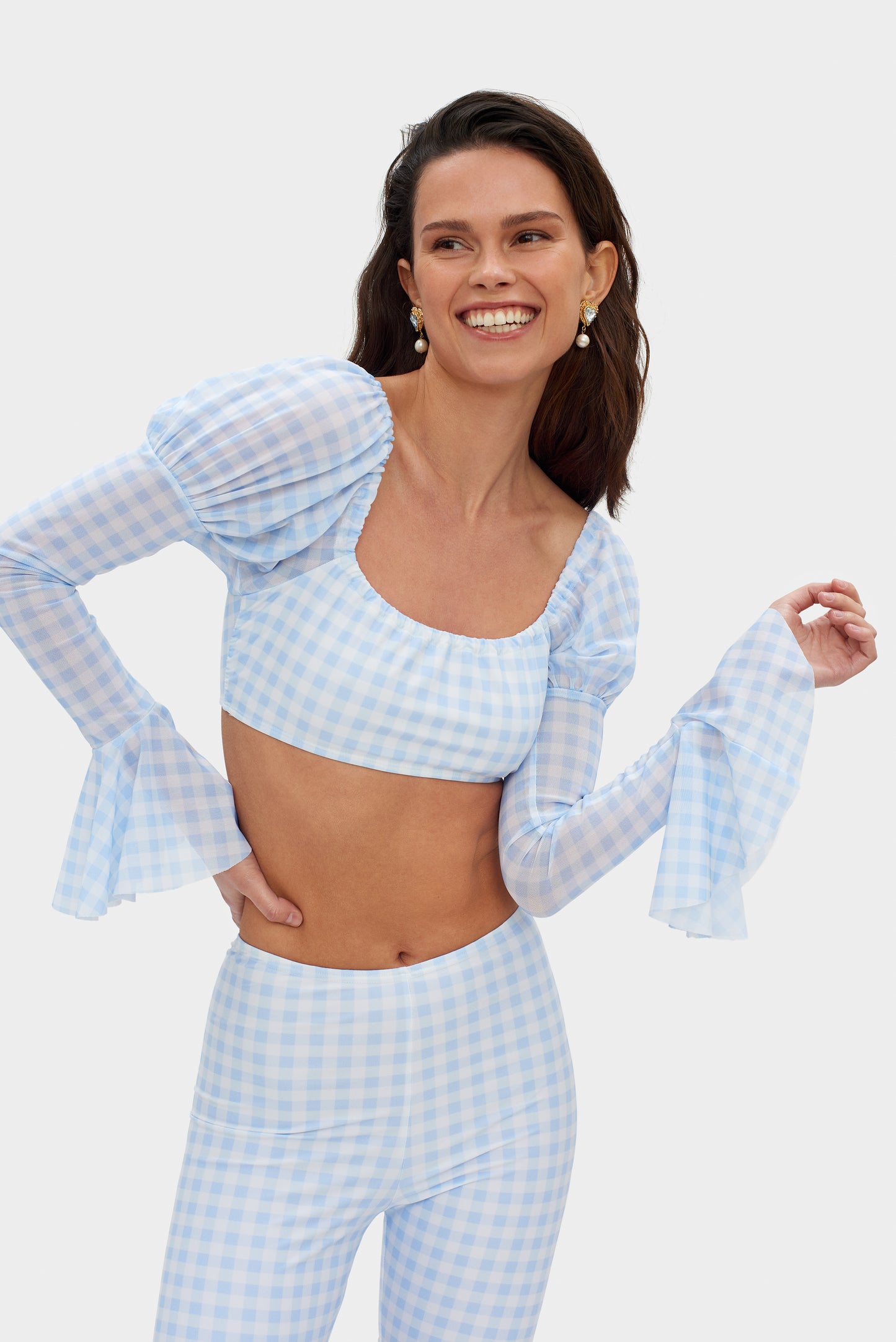 Opera Bikini Top in Blue Vichy