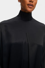 Party Shirt Dress with Detachable Feathers in Black