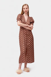 Bella Polka Dot Dress in Beige