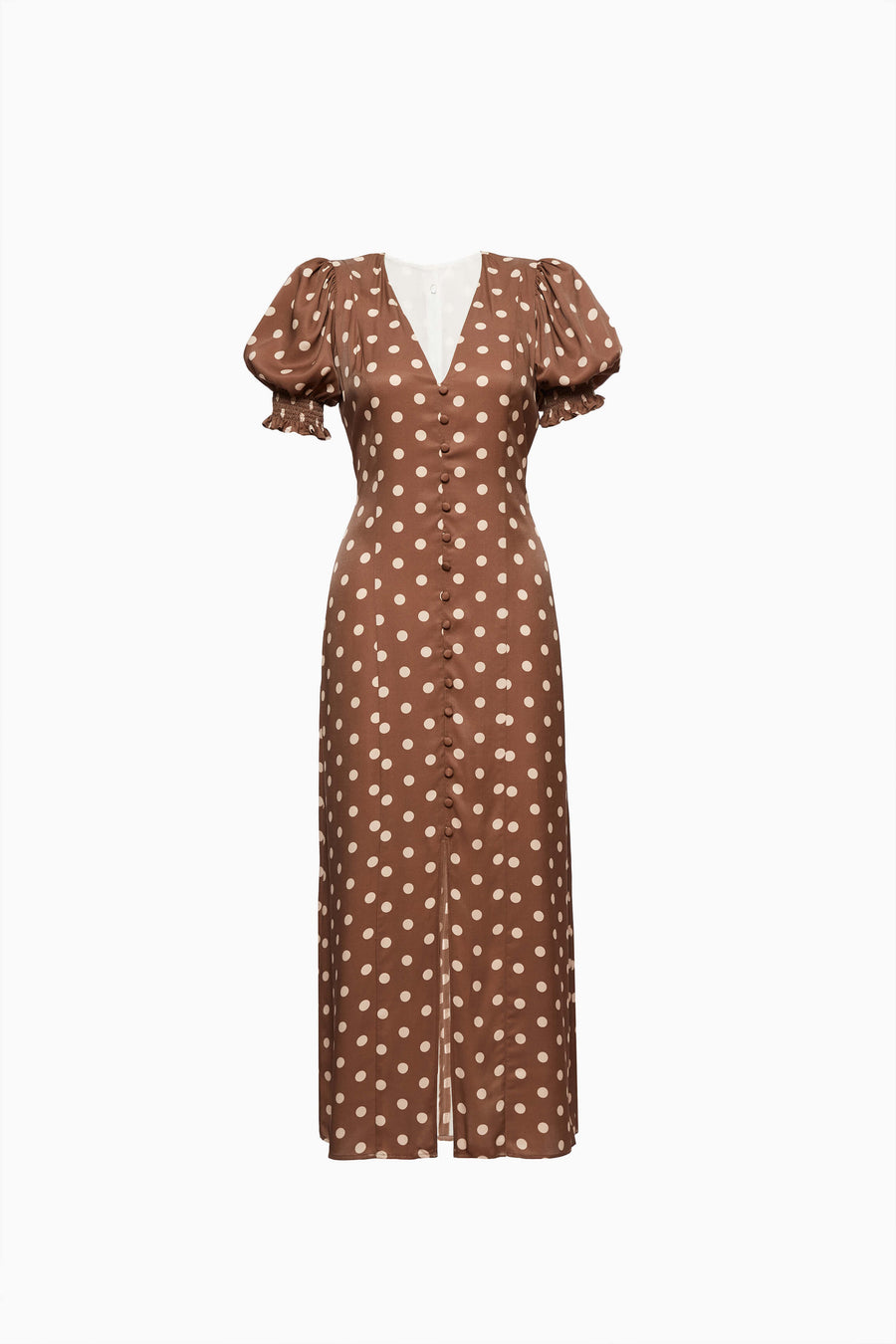 Bella Polka Dot Dress in Beige
