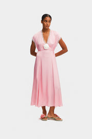 The Genus Rosa Satin Dress in Pink