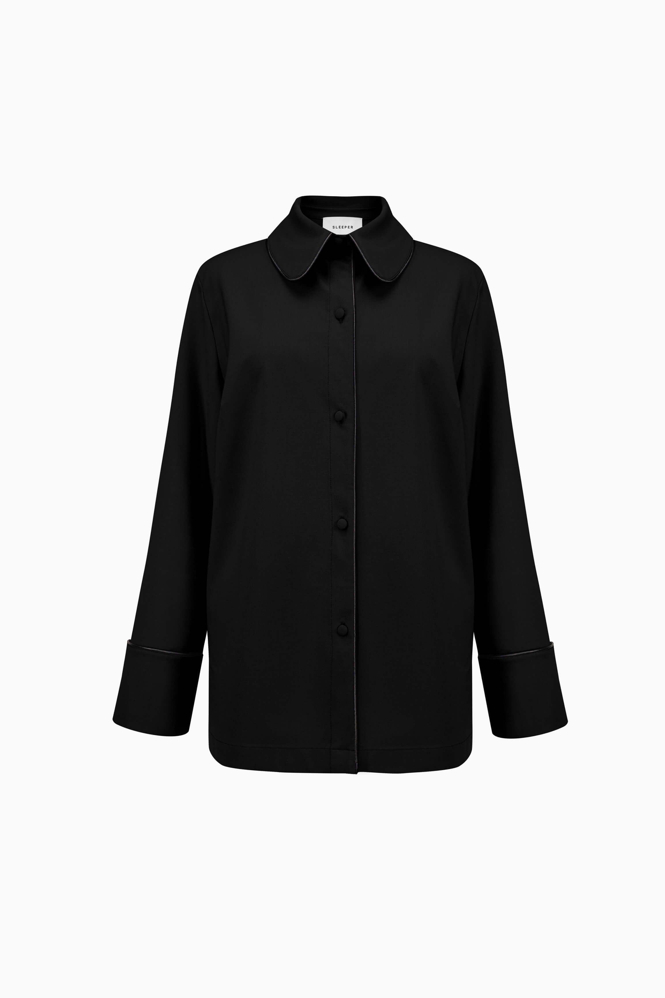 Off Duty Shirt with Piping in Black – Sleeper