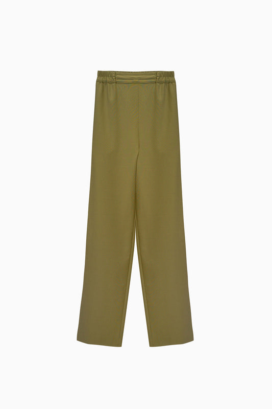 Off the Duty Pants with Piping in Green