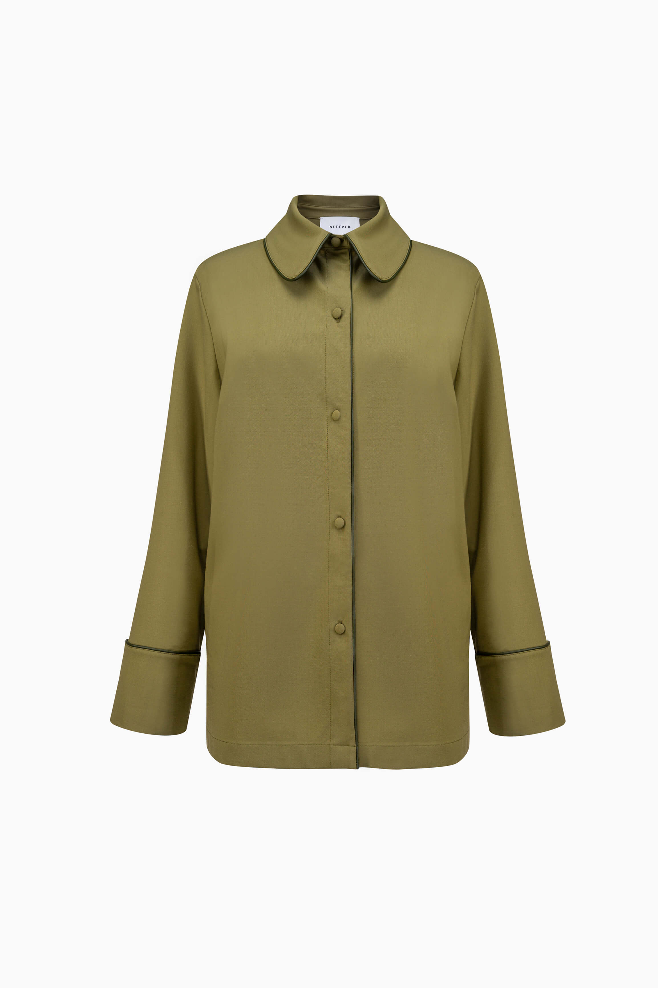 Off Duty Shirt with Piping in Green – Sleeper