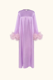 Suzi Maxi Dress with Detachable Feathers in Lavender