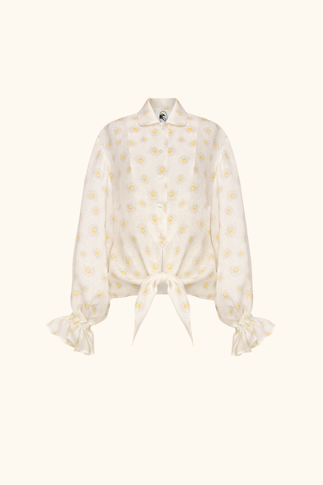 Rumba Linen Lounge Shirt in Daisies