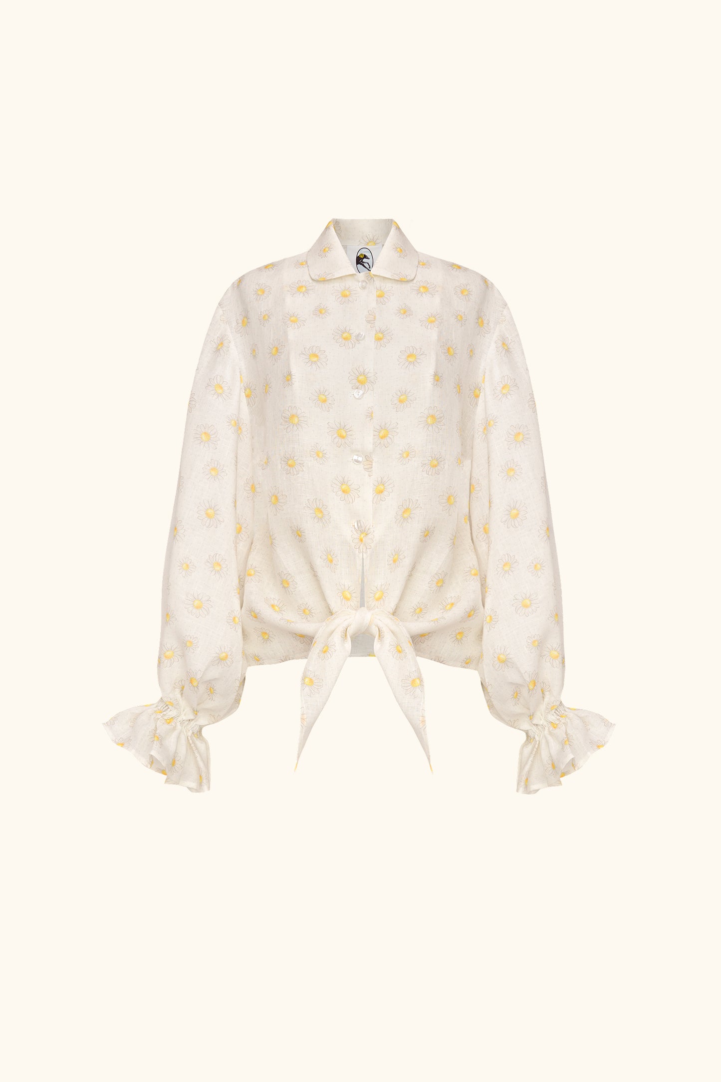 Rumba Linen Lounge Shirt in Daisies