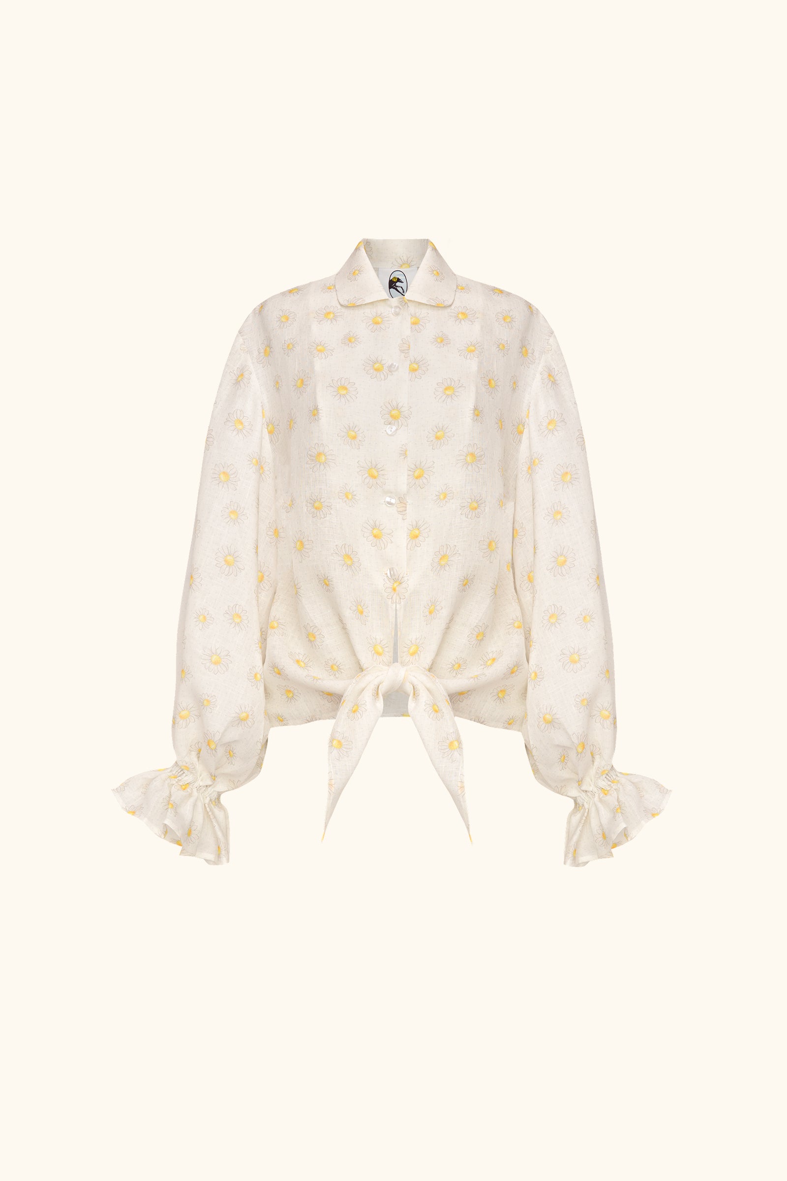 Rumba Linen Lounge Shirt in Daisies