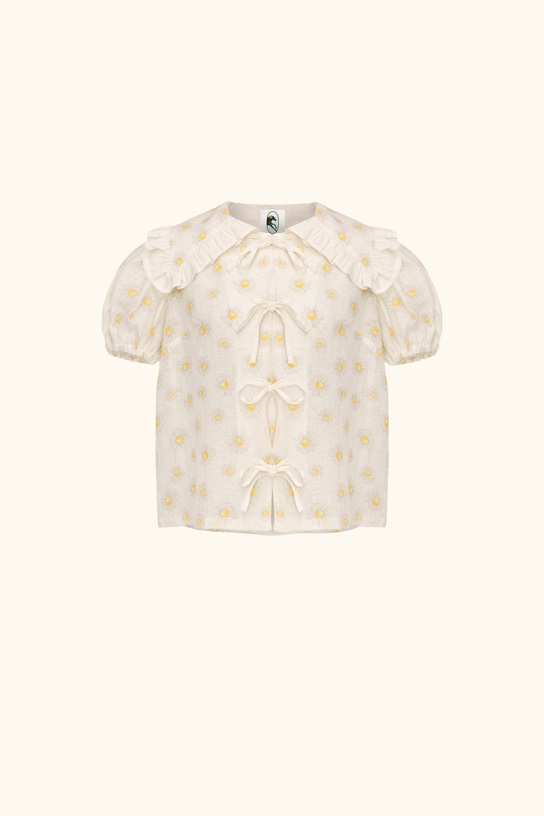 Puff Linen Lounge Shirt in Daisies