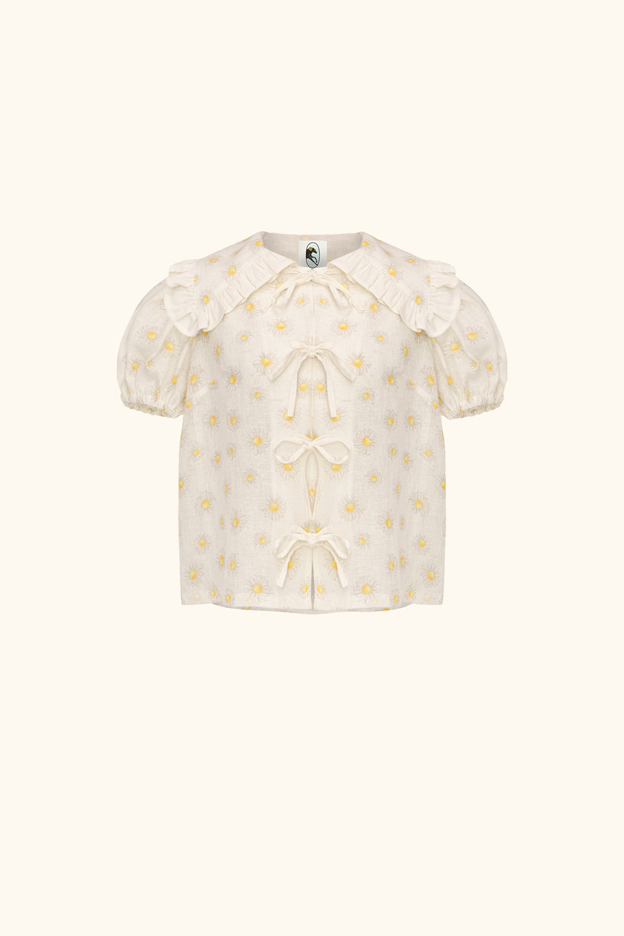 Puff Linen Lounge Shirt in Daisies