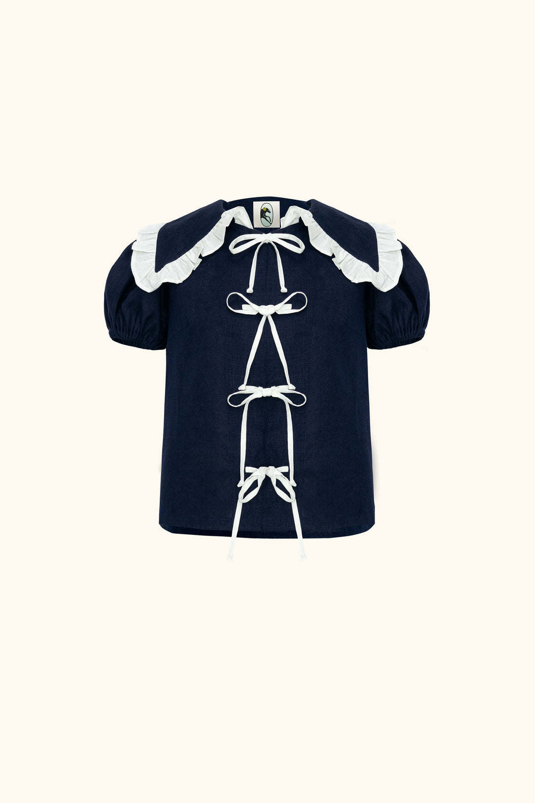 Puff Linen Lounge Shirt in Navy