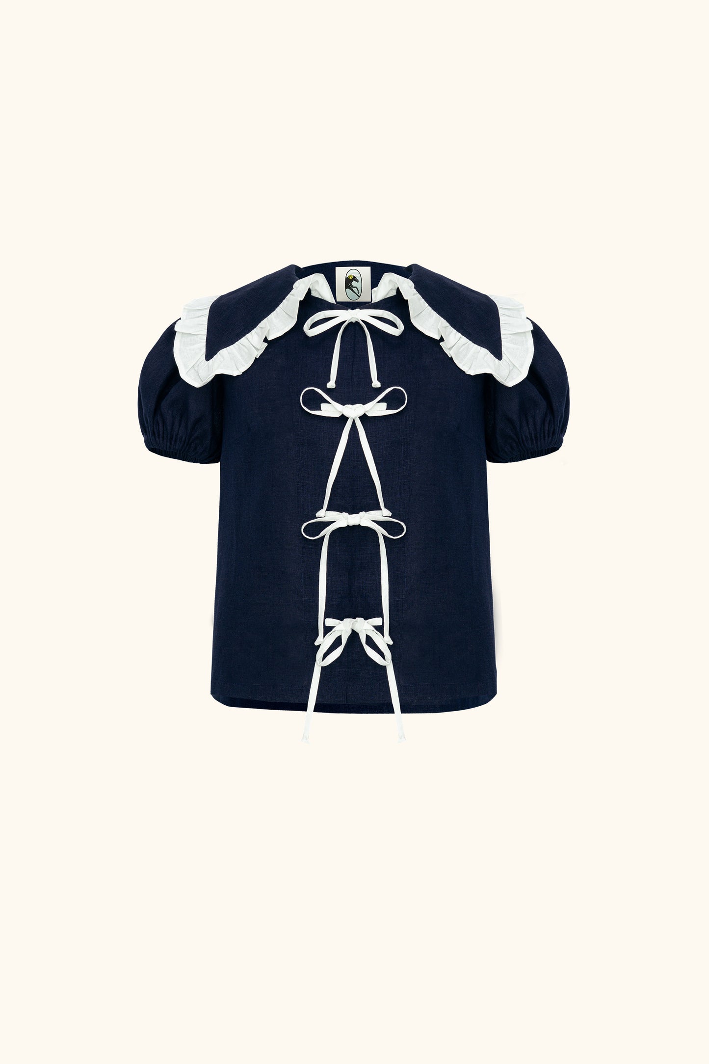 Puff Linen Lounge Shirt in Navy