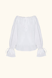 Cha-Cha Lounge Blouse in White