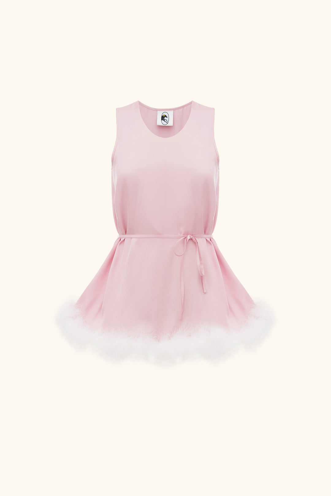 Bisou Bisou Top with Feathers in Pink