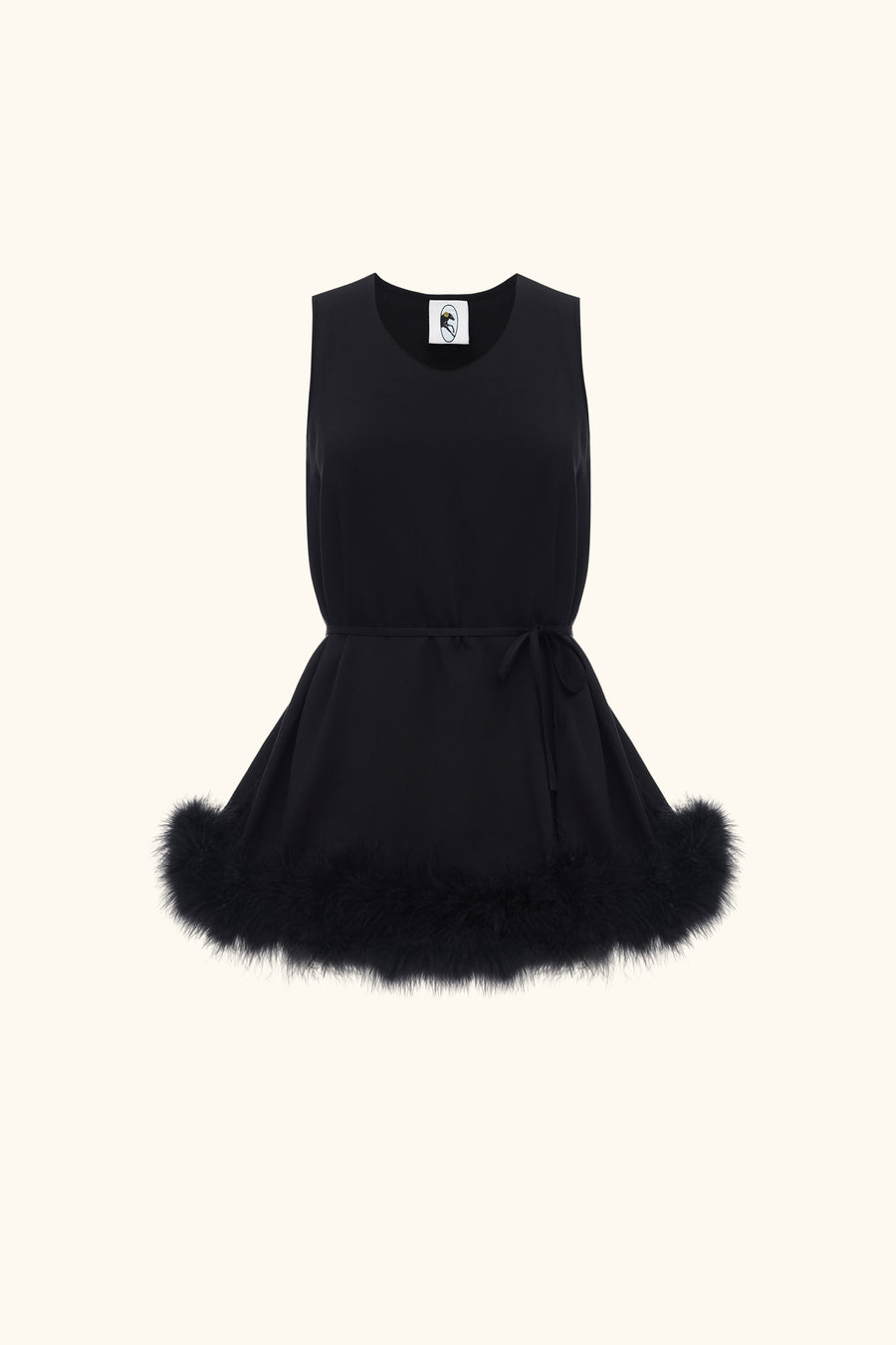 Sleeper Bisou Bisou Top With Feathers in Black - size M