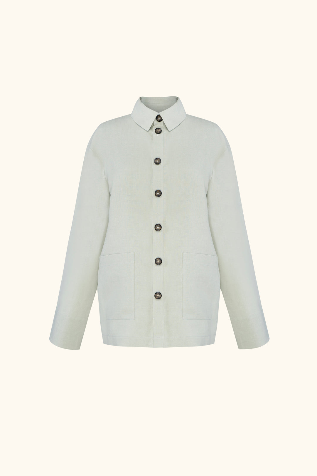 Unisex Linen Shirt in Pistachio Green