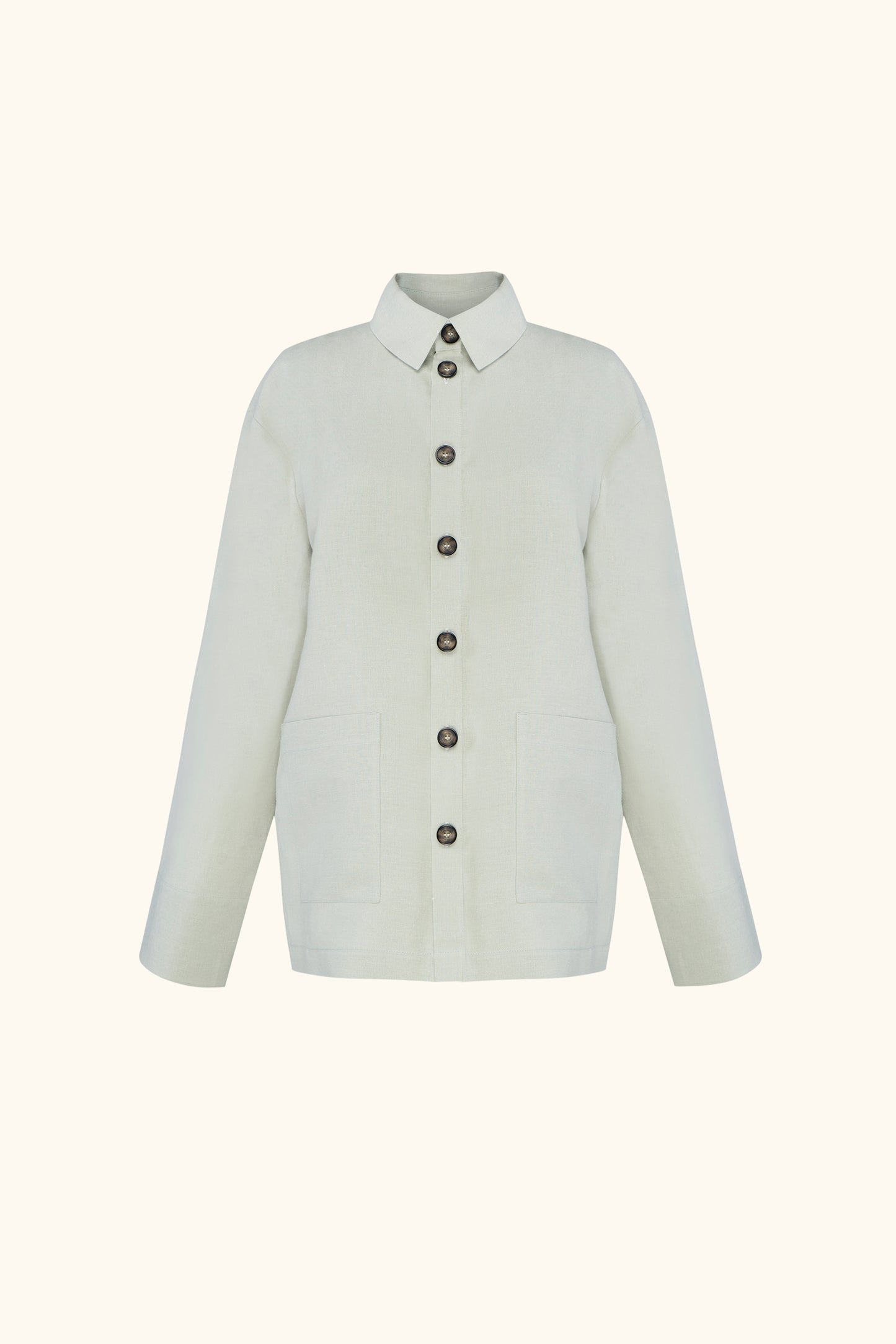 Unisex Linen Shirt in Pistachio Green
