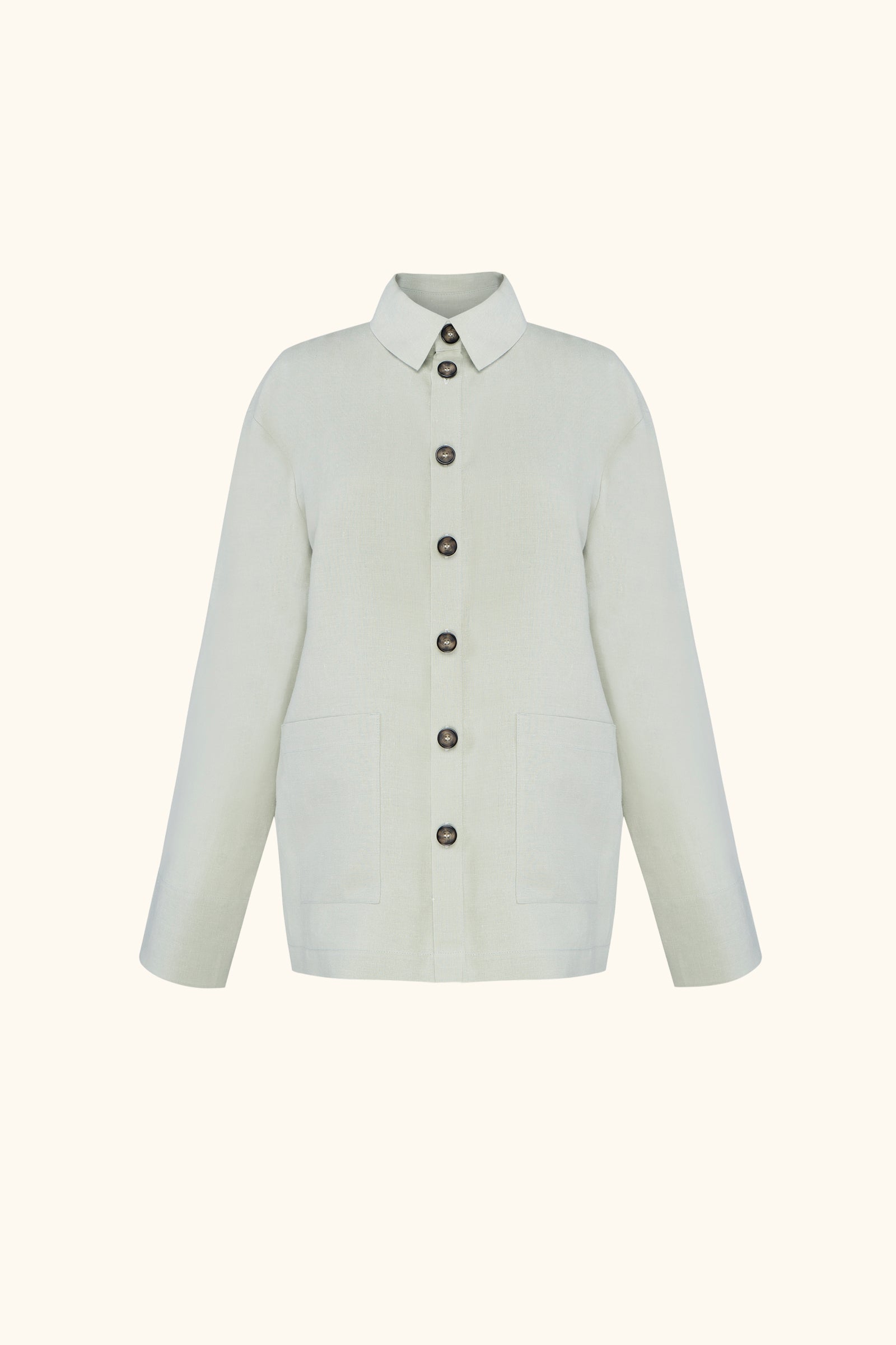 Unisex Linen Shirt in Pistachio Green