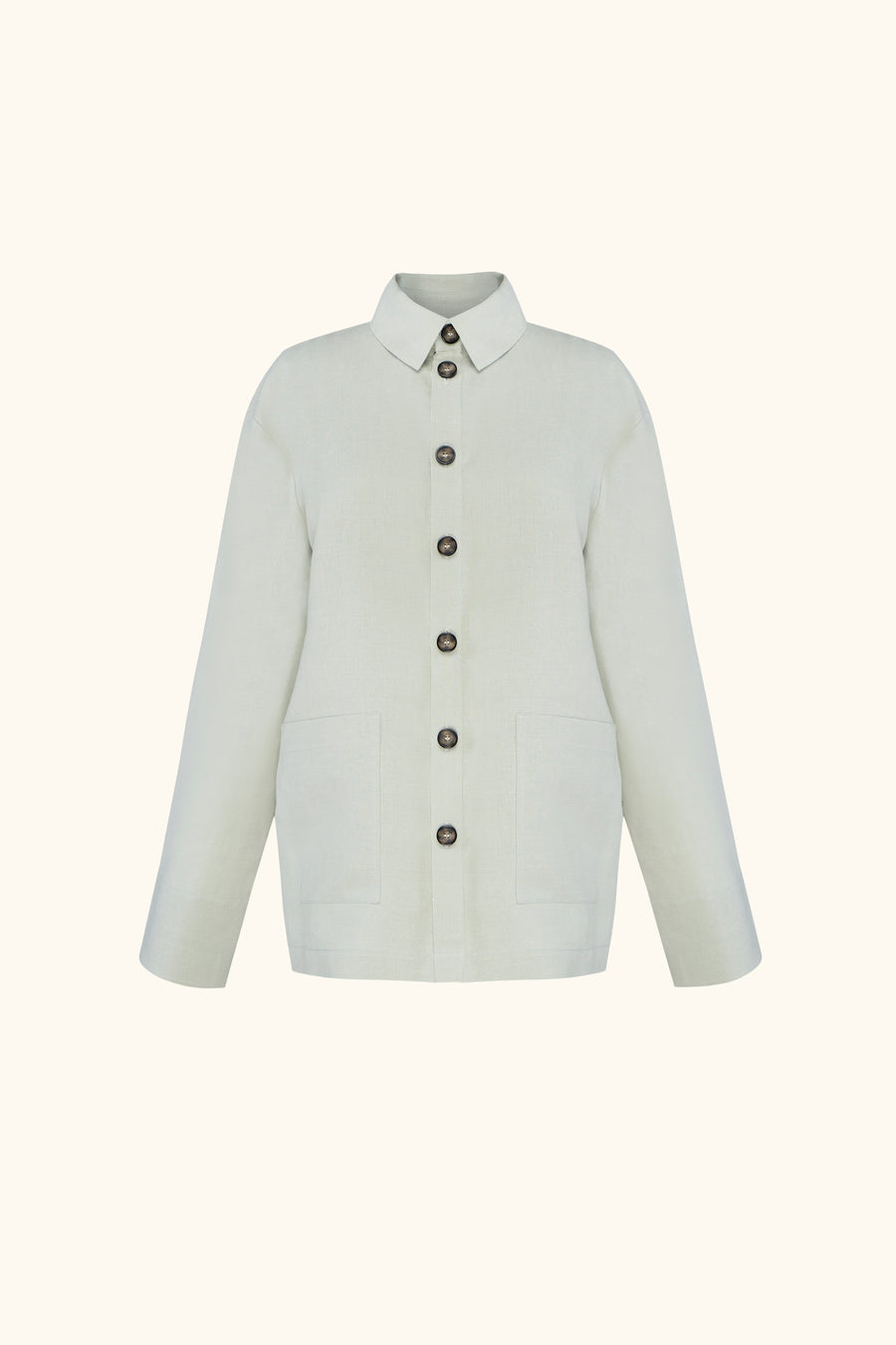 Unisex Linen Shirt in Pistachio Green