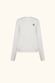 Relaxed Stretch-cotton Jersey Sweatshirt in Off-White