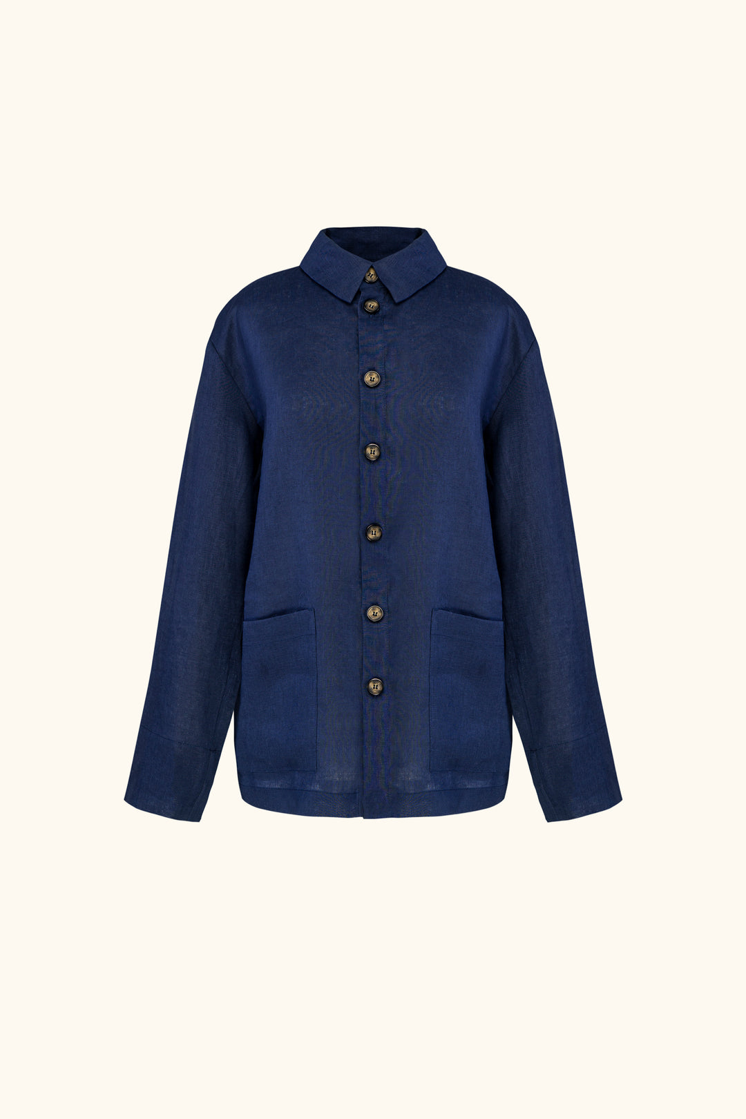 Unisex Linen Shirt in Navy