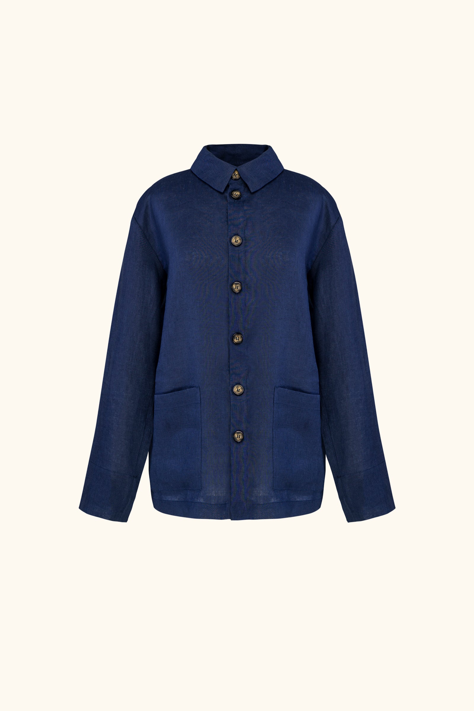 Unisex Linen Shirt in Navy