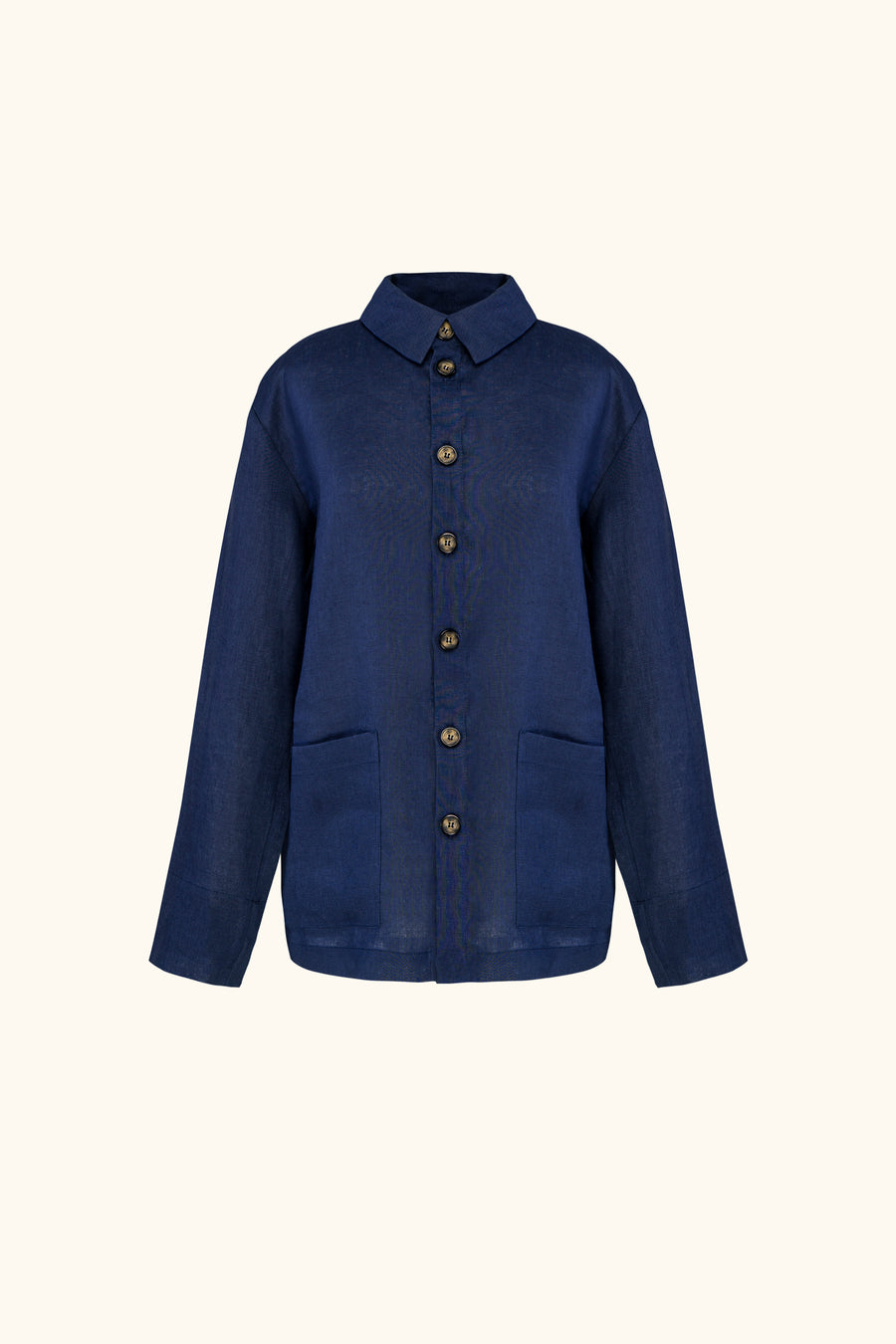 Unisex Linen Shirt in Navy