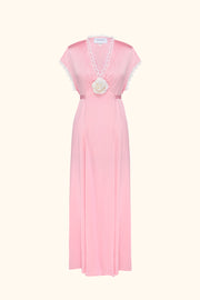 The Genus Rosa Satin Dress in Pink