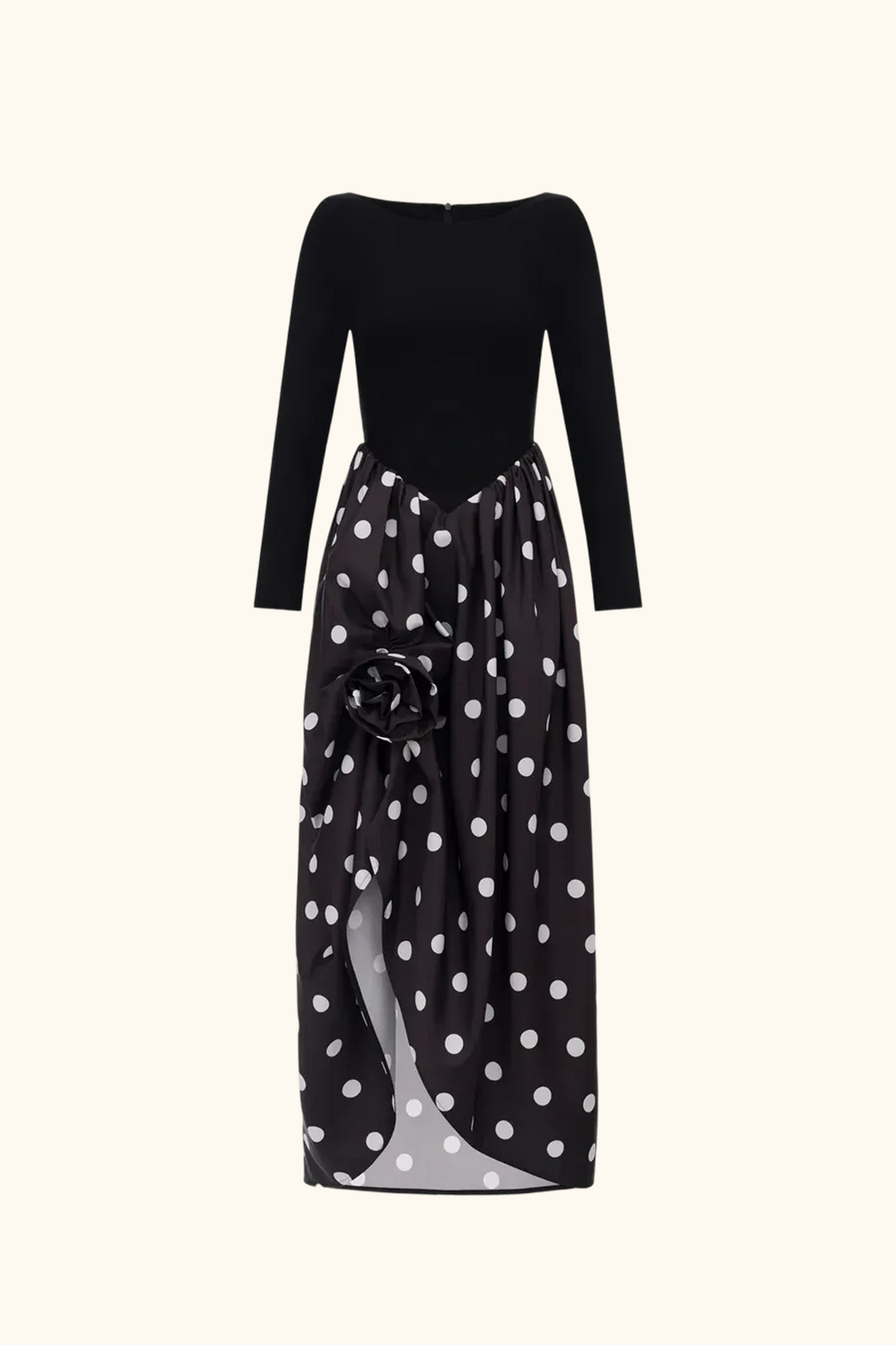Aurora Maxi Dress in Black Polka Dot