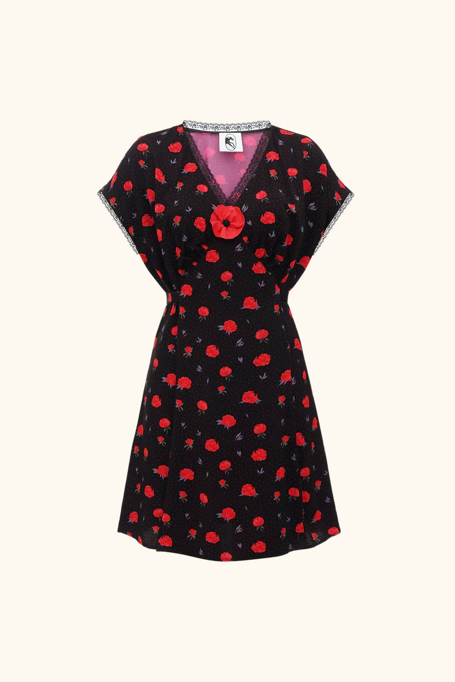Poppi Mini Dress in Poppies Print