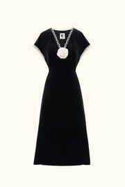 The Genus Rosa Velvet Dress in Black