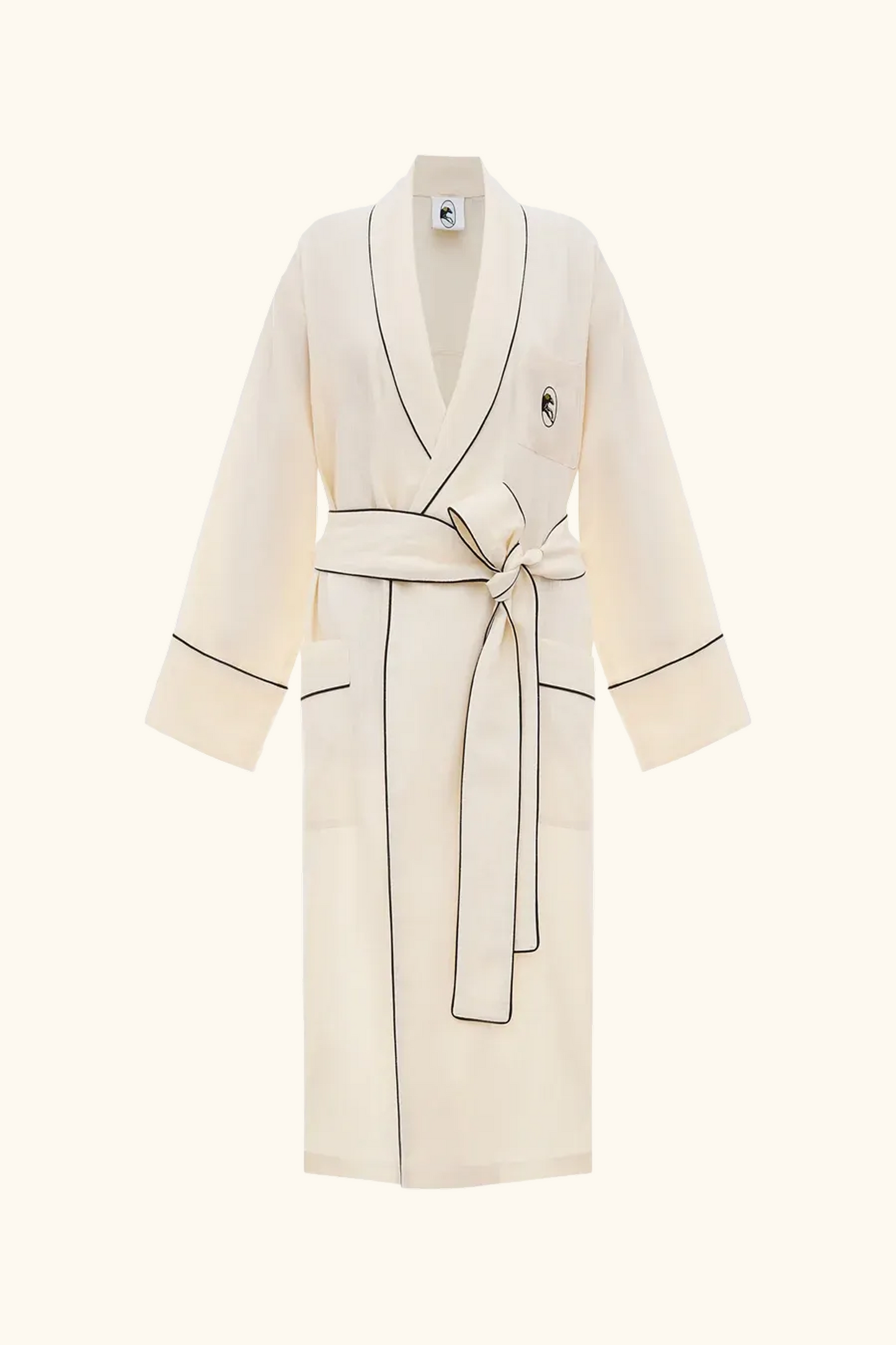 Paros Linen Unisex Robe in Milk