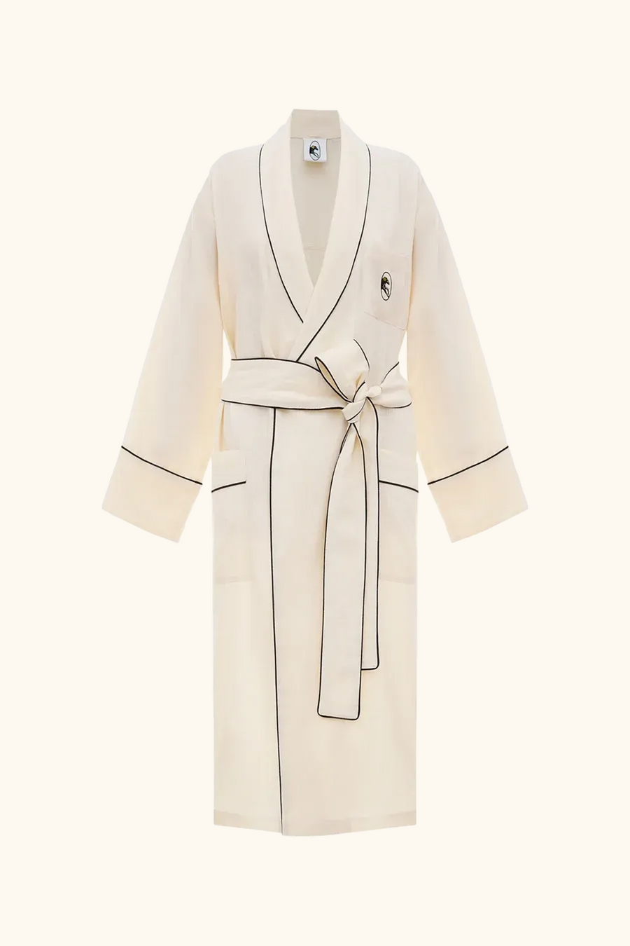 Paros Linen Unisex Robe in Milk