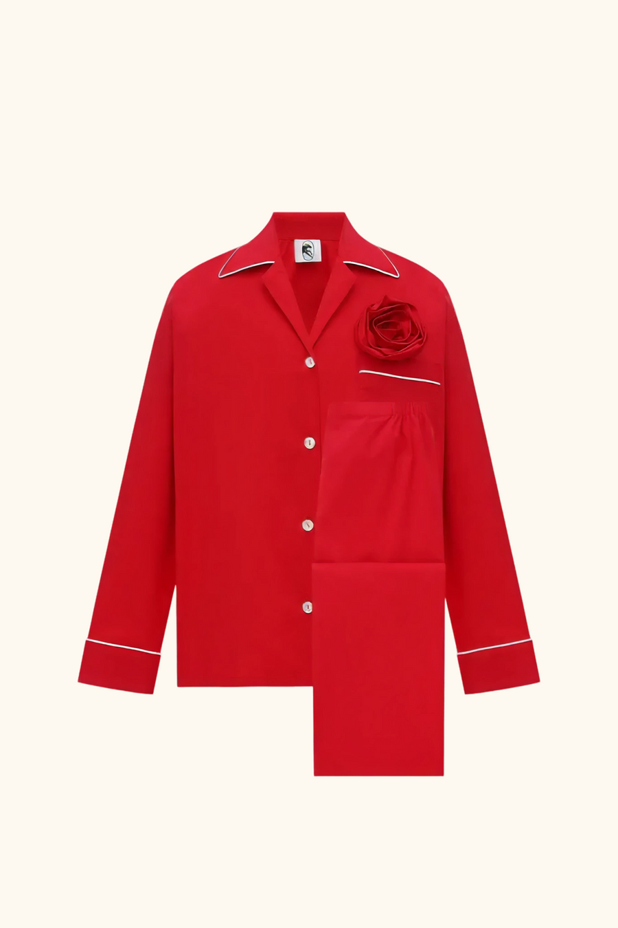 The Rose Cotton Pajama Set in Red