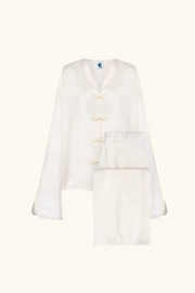 Louis Pajamas Set with Pants in White