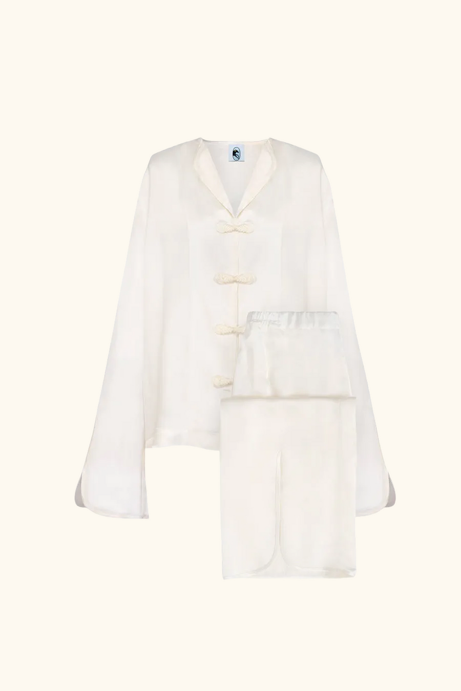 Louis Pajamas Set with Pants in White