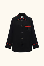 Finnegan Unisex Pajama Shirt in Black