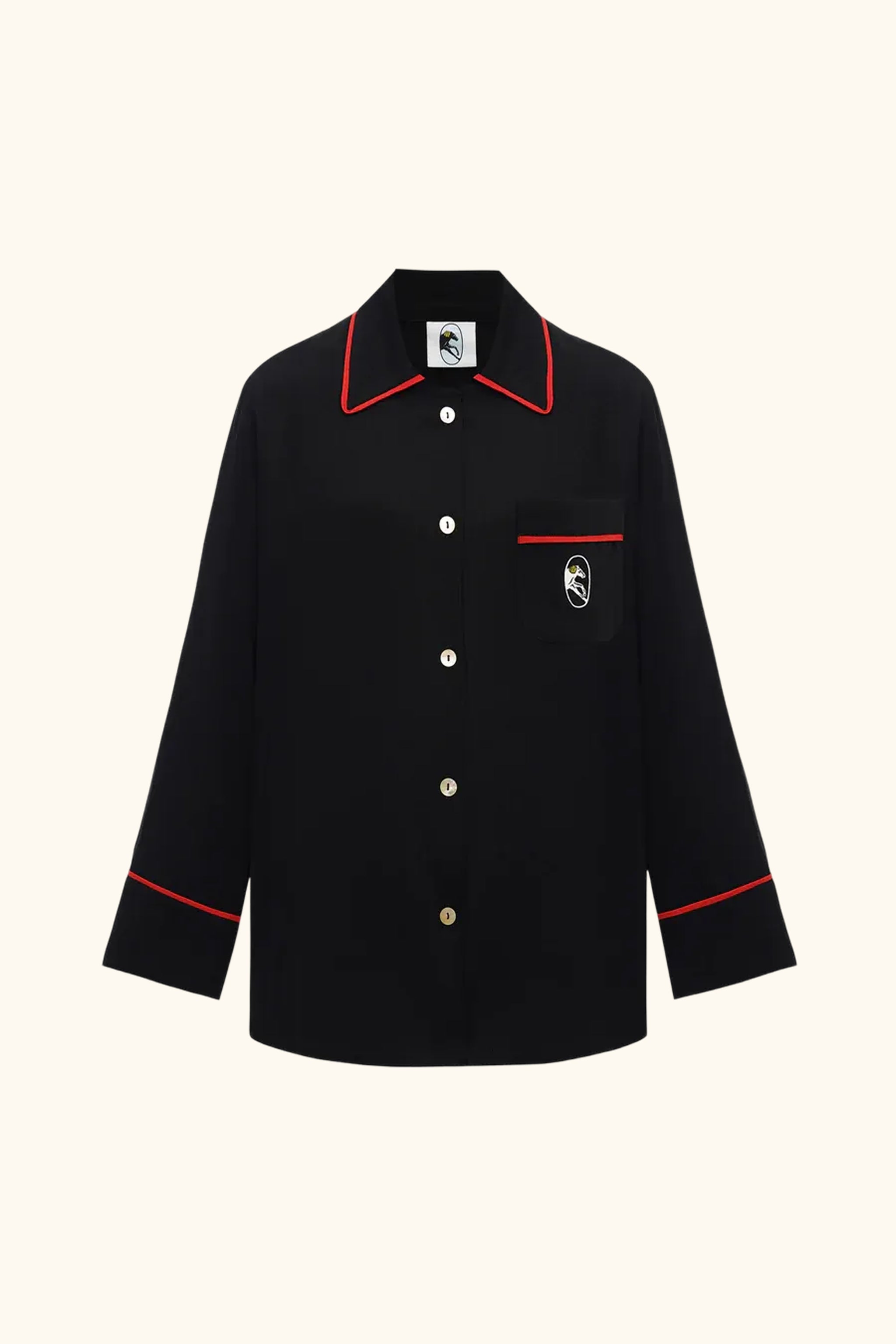 Finnegan Unisex Pajama Shirt in Black