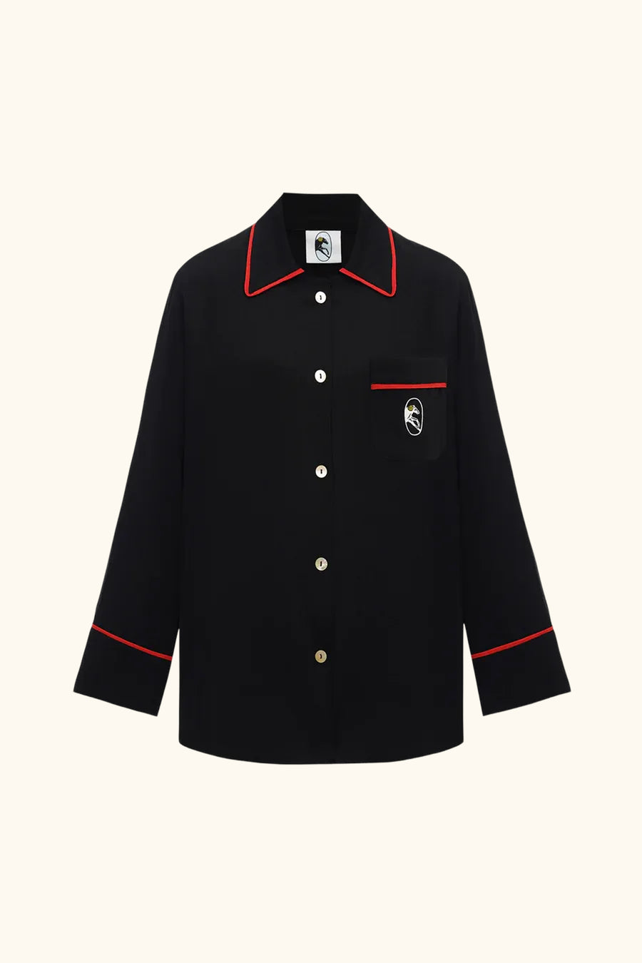 Finnegan Unisex Pajama Shirt in Black