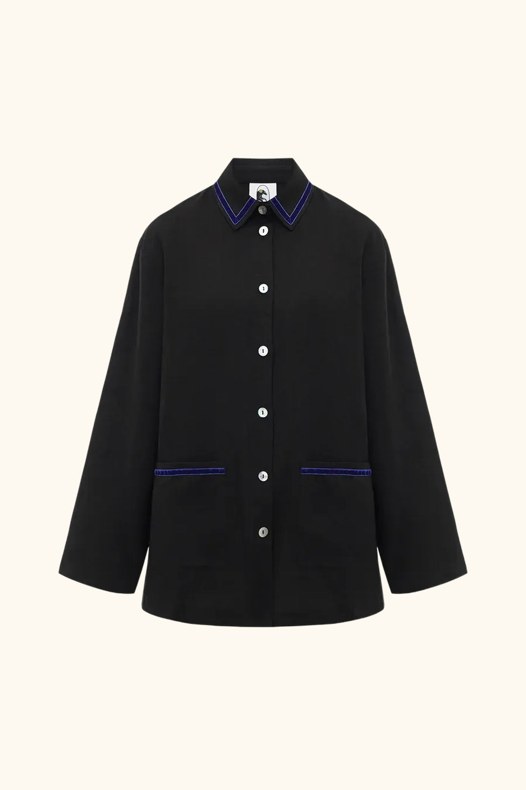 Paros Linen Unisex Pajama Shirt in Black